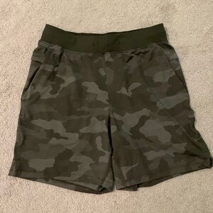 Lululemon THE liner less shorts dark green color